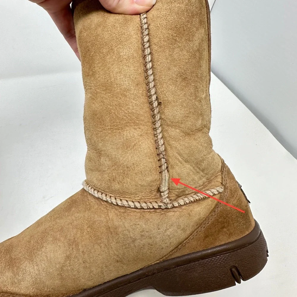 Ugg Australia Ultimate Short Suede Shearling‎ Boots Chestnut Brown Size 8